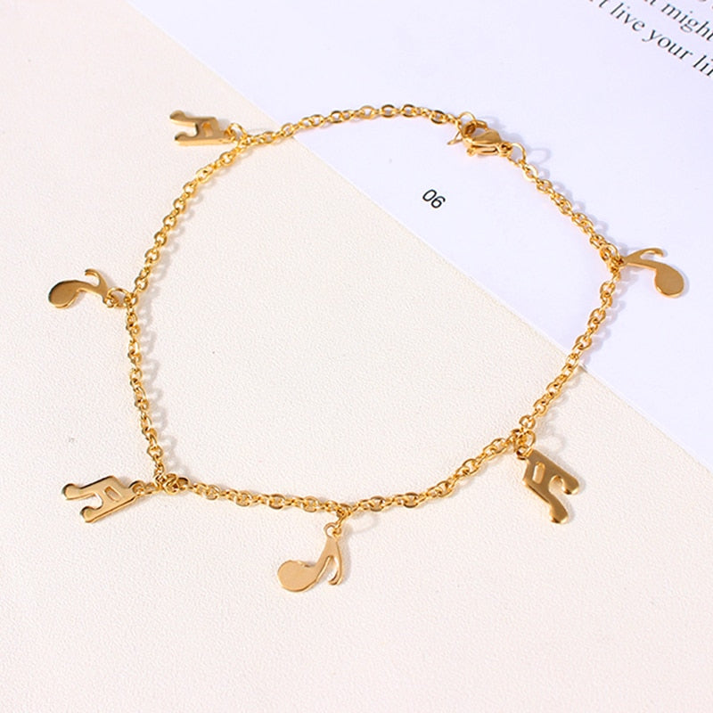 Free - Gold Music Notes Anklet