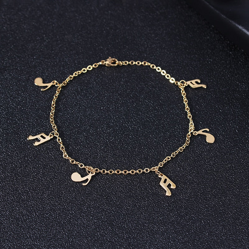 Free - Gold Music Notes Anklet