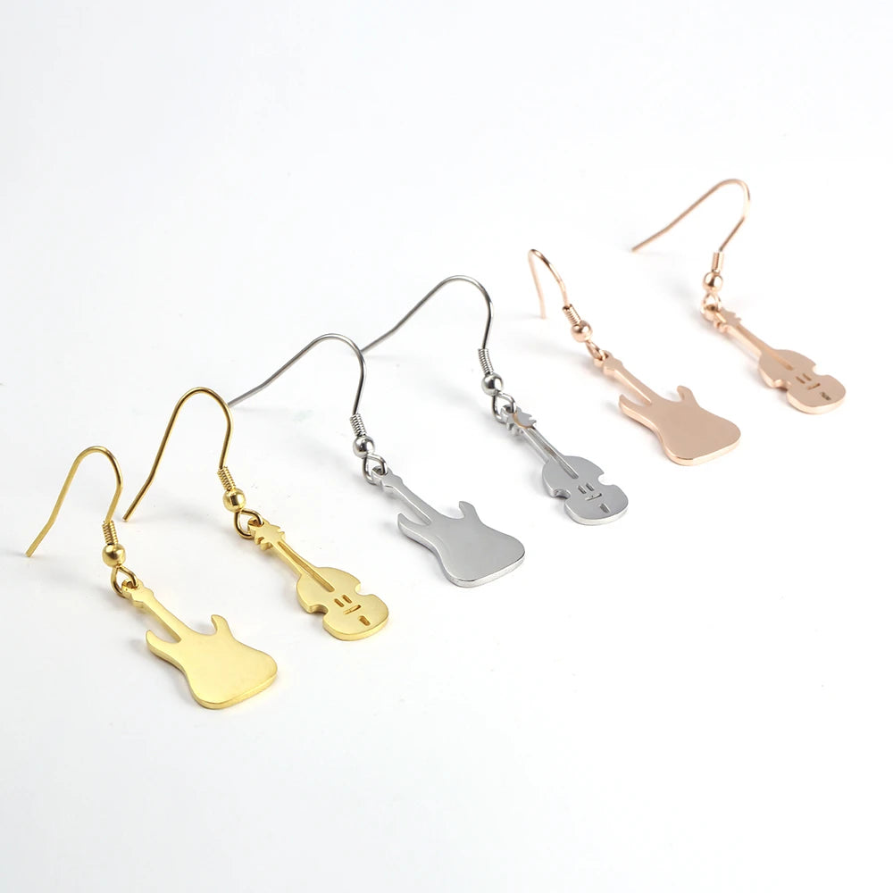 Violin & Guitar Asymmetric Earrings