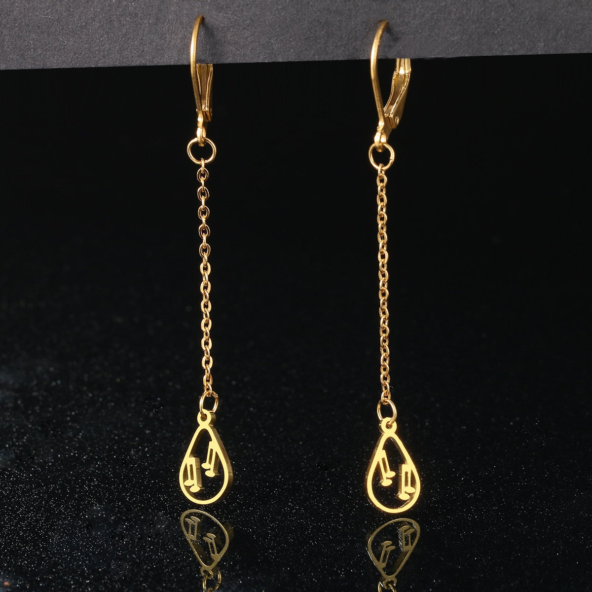 Music Notes Long Tassel Earrings