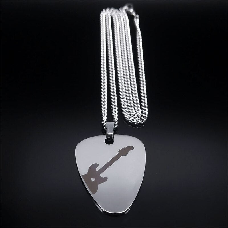 Electric Guitar Pick Pendant Necklace