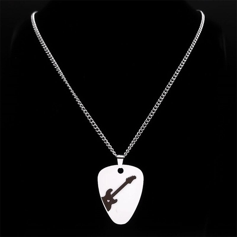 Electric Guitar Pick Pendant Necklace