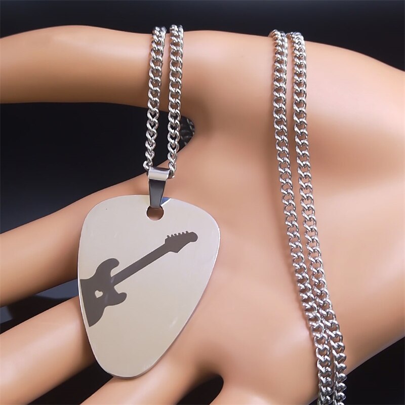 Electric Guitar Pick Pendant Necklace