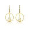 Hollow Electric Guitar Round Earrings