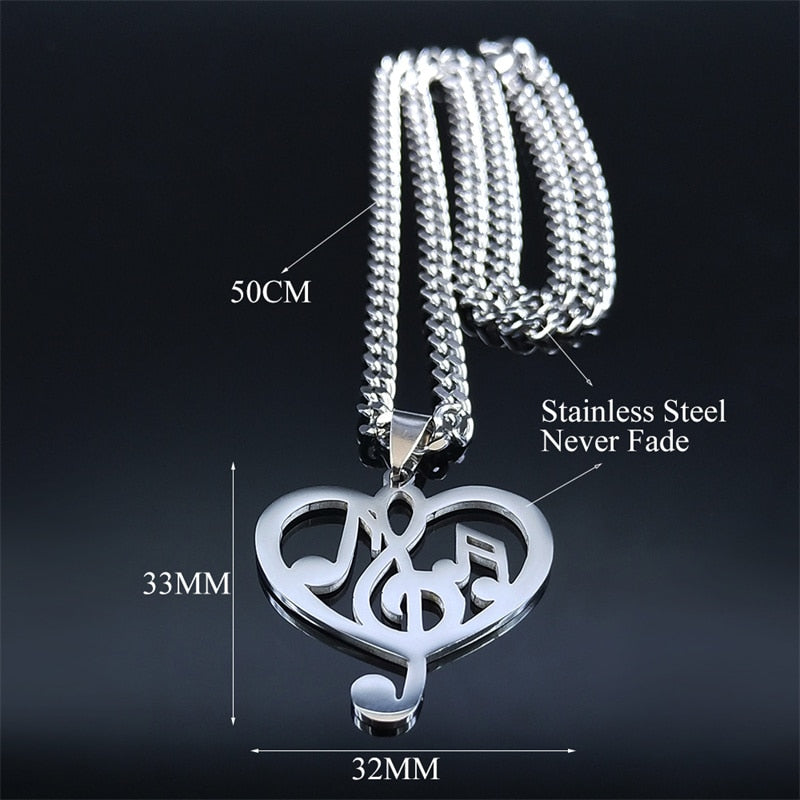 Music In Heart Hollow Necklace