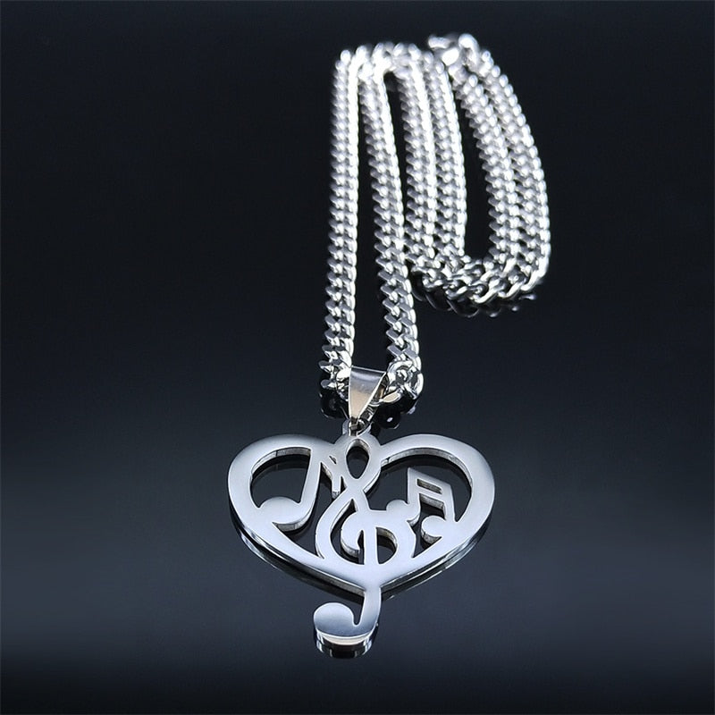 Music In Heart Hollow Necklace