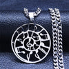 Round Silver Music Necklace