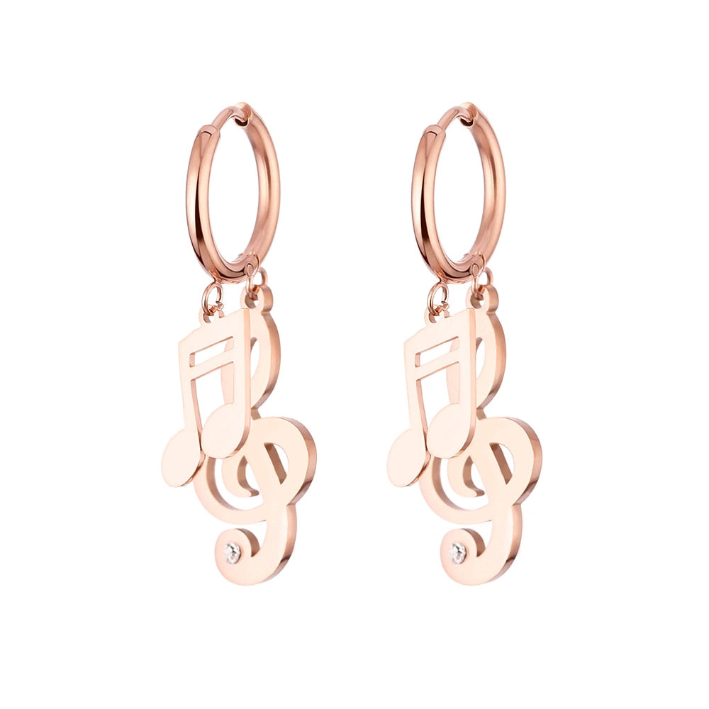 Creative Music Notes Hoop Earrings