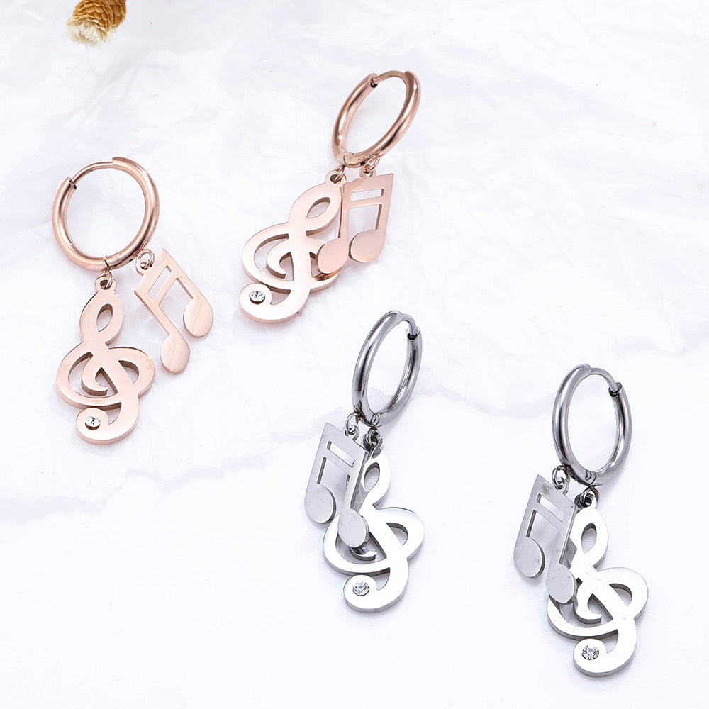 Creative Music Notes Hoop Earrings