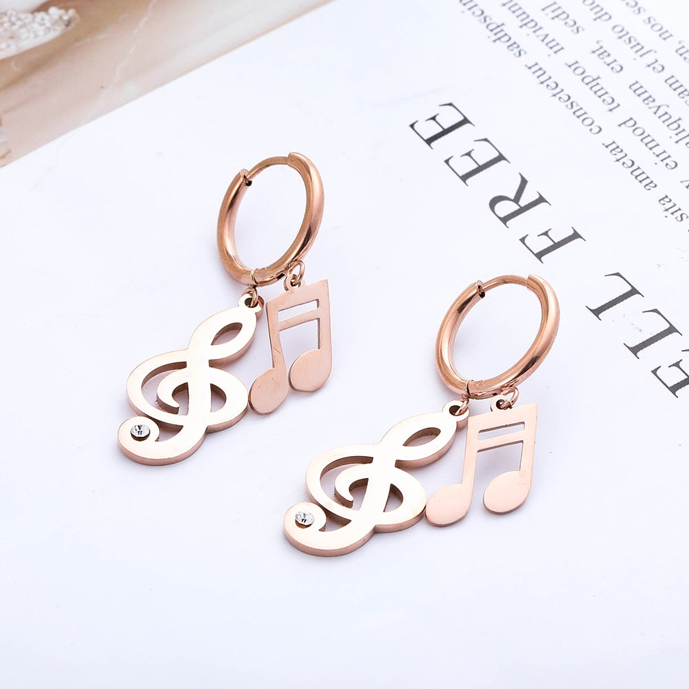 Creative Music Notes Hoop Earrings