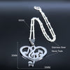 Music Notes Silver Heart Necklace