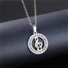 Silver Treble Clef Round Necklace