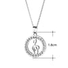 Silver Treble Clef Round Necklace