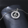 Silver Treble Clef Round Necklace