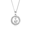 Silver Treble Clef Round Necklace