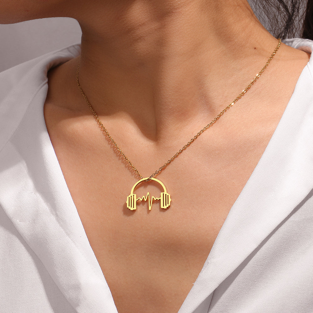 Headphone Music Wave Necklace