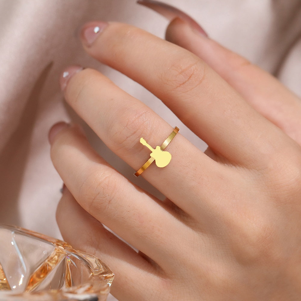 Minimalist Guitar Adjustable Ring