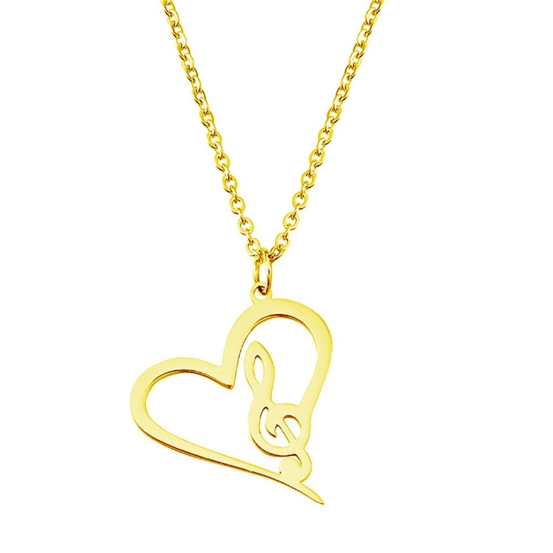 Free - Music Note Heart Pendant Necklace