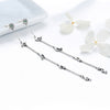 Music Note Long Silver Earrings