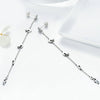 Music Note Long Silver Earrings