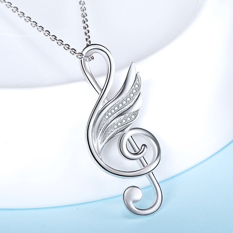 Music Notes Wing Design Necklace