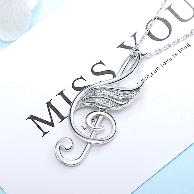 Music Notes Wing Design Necklace
