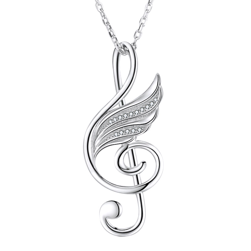 Music Notes Wing Design Necklace