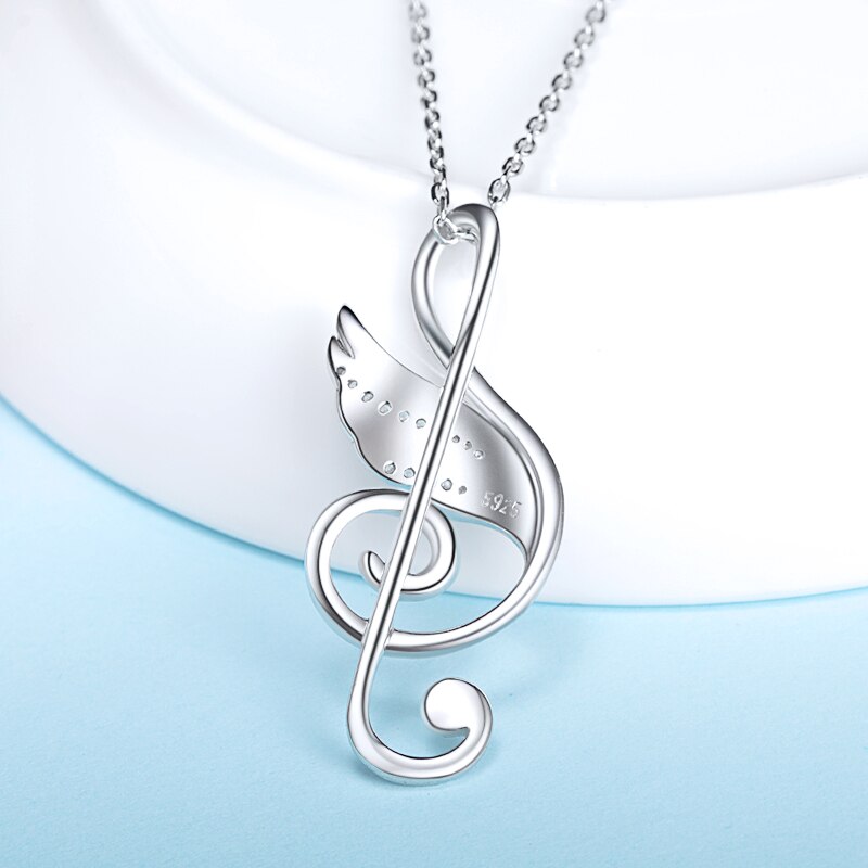 Music Notes Wing Design Necklace