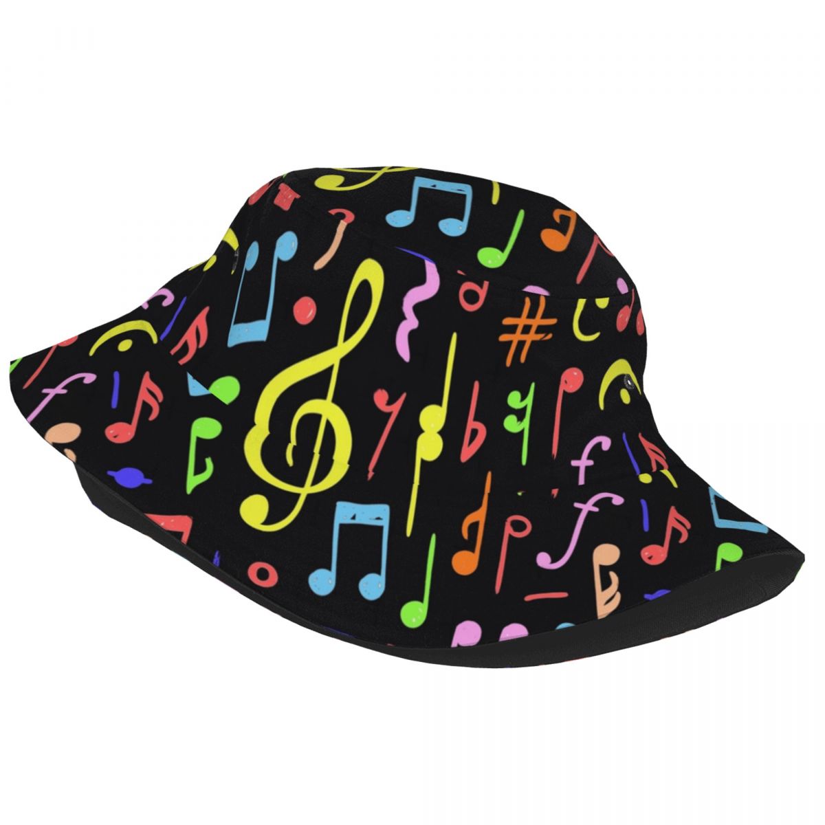 Colorful Music Note Bucket Hat