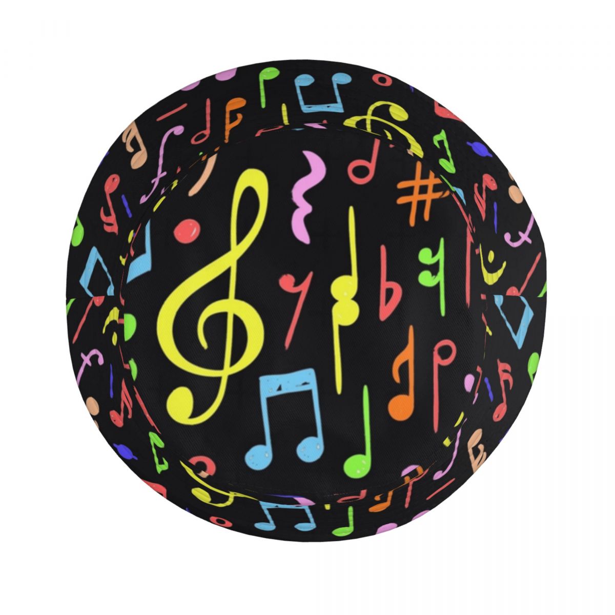 Colorful Music Note Bucket Hat