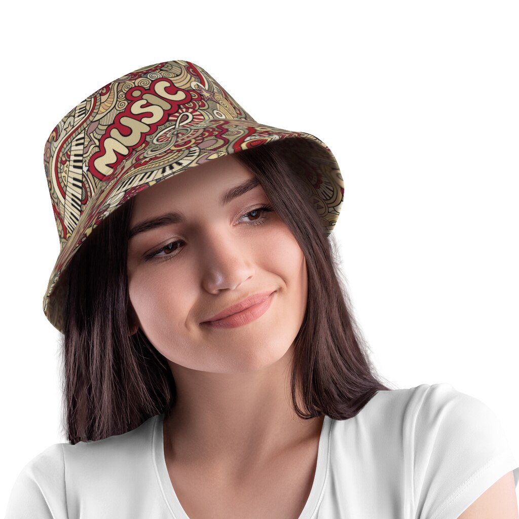 Music Pattern Bucket Hat