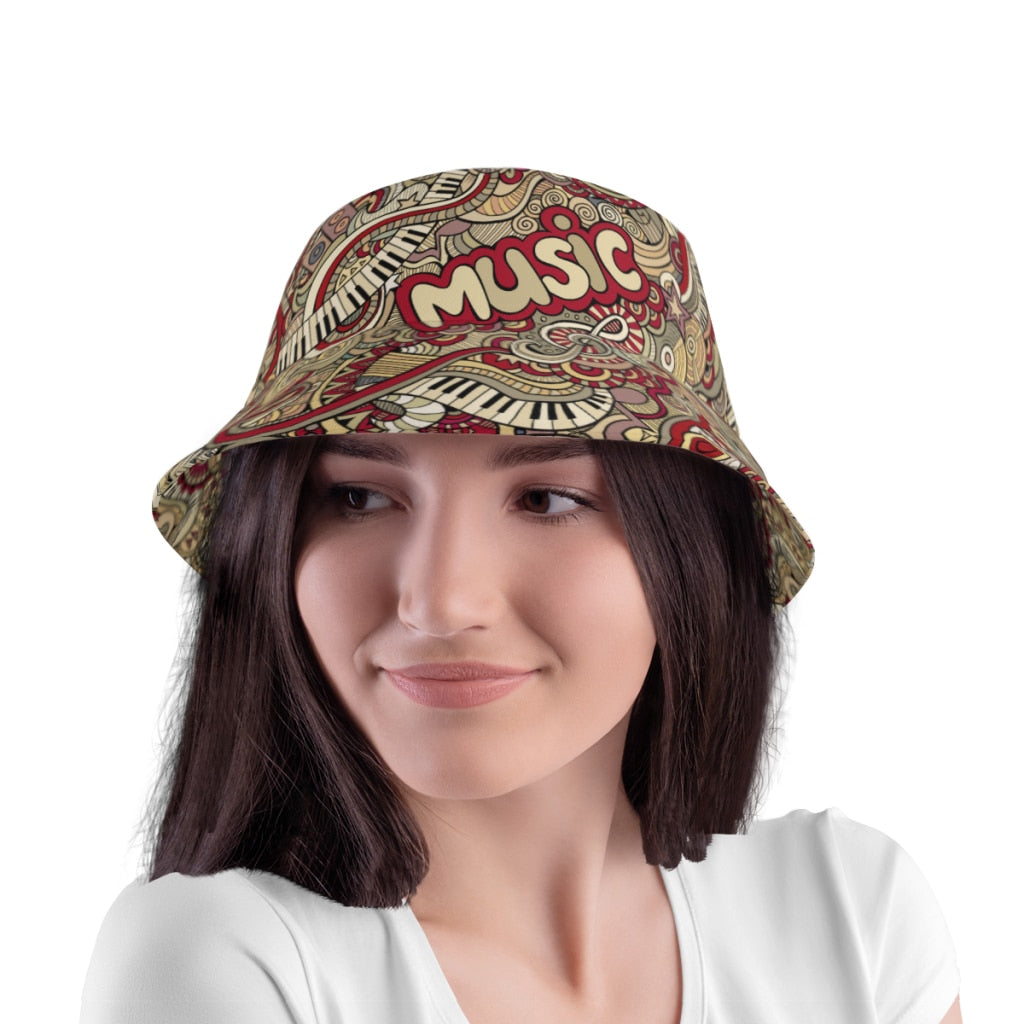 Music Pattern Bucket Hat