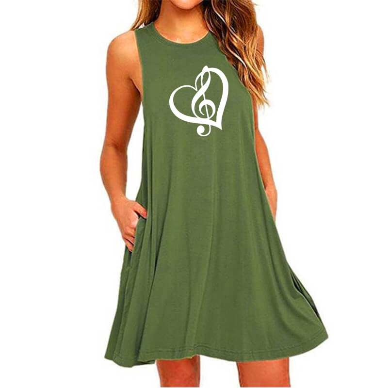 Music Notes Heart Pocket Dress - { shop_name }} - Review