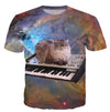 3D Piano Cat Print T-shirt - S - { shop_name }} - Review