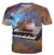 3D Piano Cat Print T-shirt