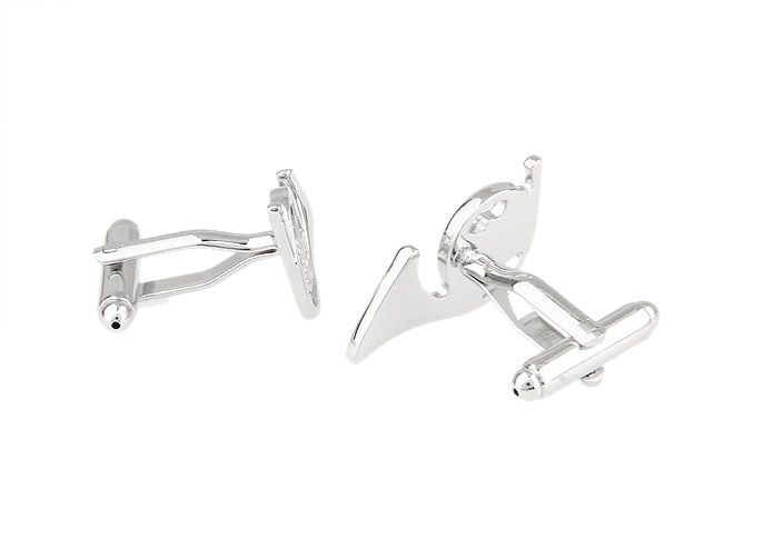 Silver French Horn Cufflink