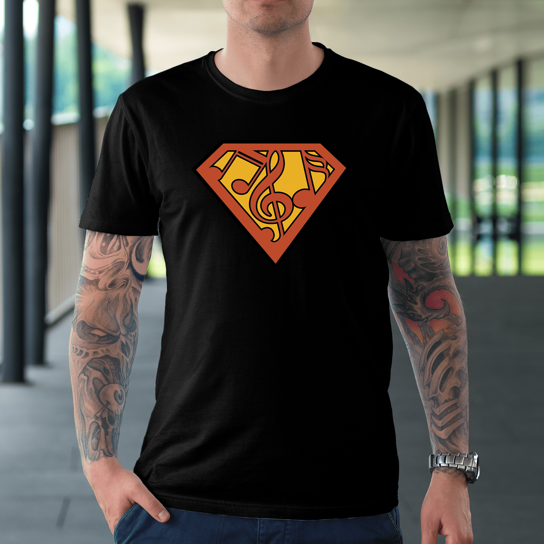 Super Music Note Hero T-shirt