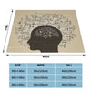 The Brain Music Notes Blanket