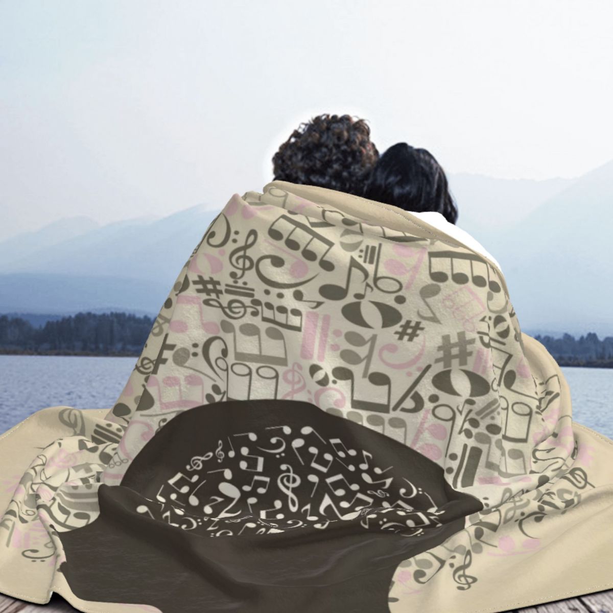 The Brain Music Notes Blanket