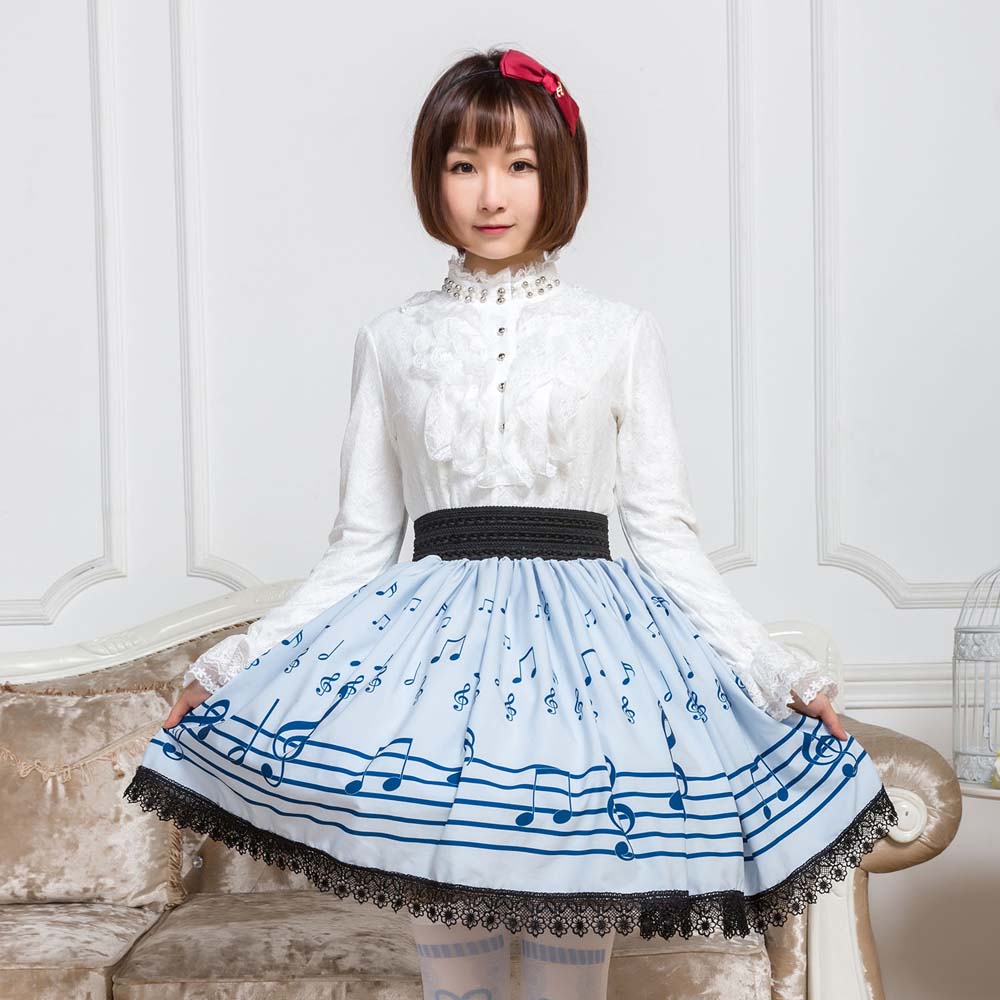 Blue Music Note Short Skirt - Artistic Pod Review