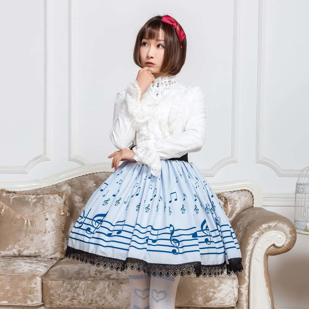 Blue Music Note Short Skirt - Artistic Pod Review