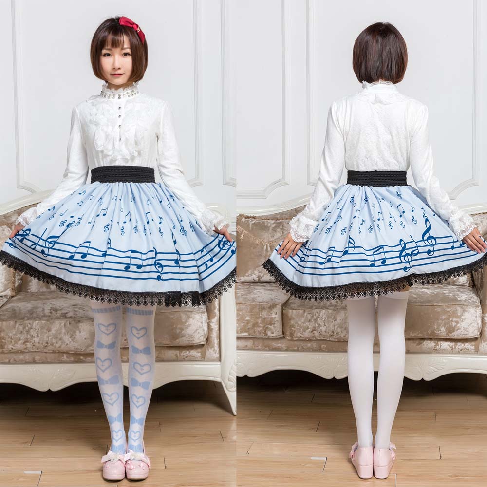 Blue Music Note Short Skirt - Artistic Pod Review
