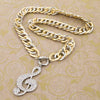 Crystal Music Note Pendant Necklace