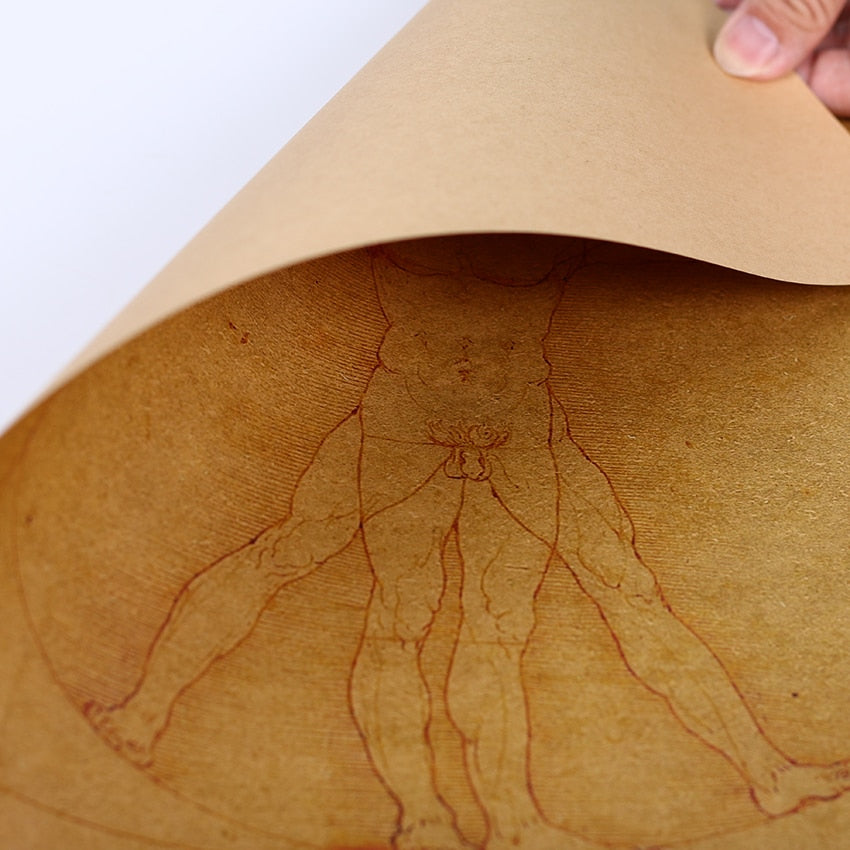 Leonardo Da Vinci Manuscript Vitruvian Man Poster