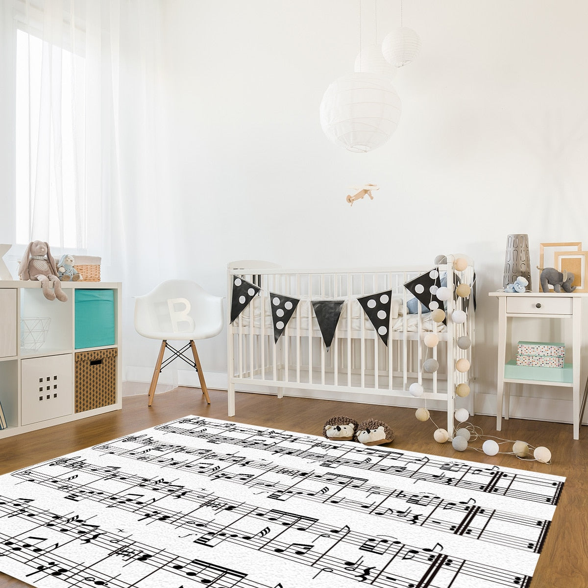 Music Notes Pattern Area Rug