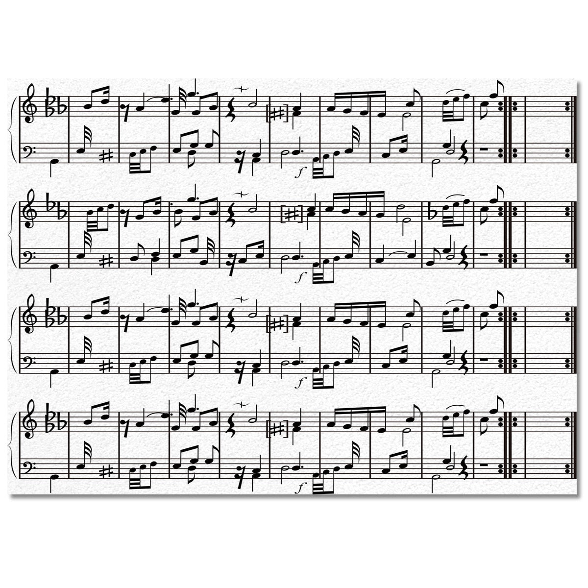 Music Notes Pattern Area Rug