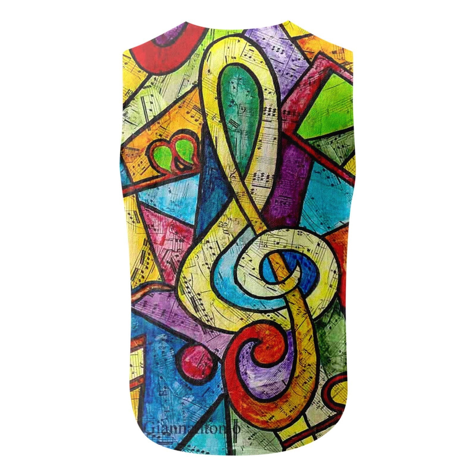 Music Guitar Drawstring Vest Shirt