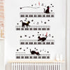 Cat On The Piano Wall Sticker