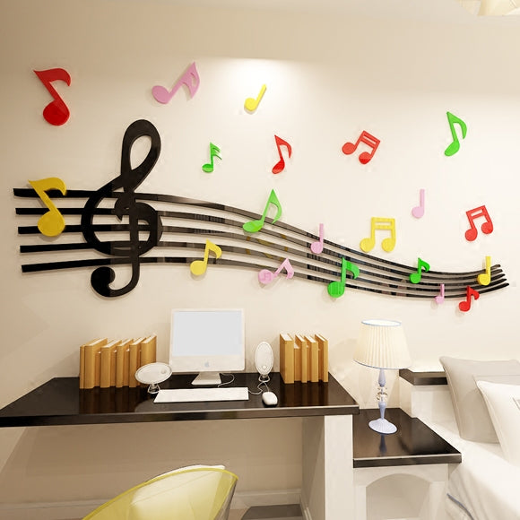 Music Note Acrylic 3D Wall Sticker