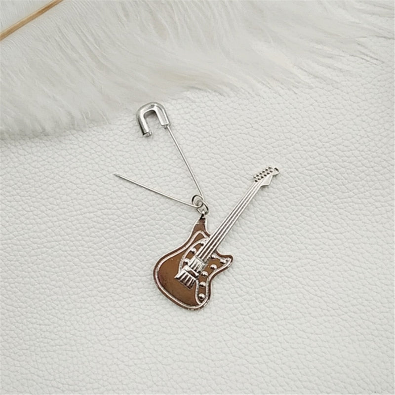 Pin Guitar Metal Dangle Earrings
